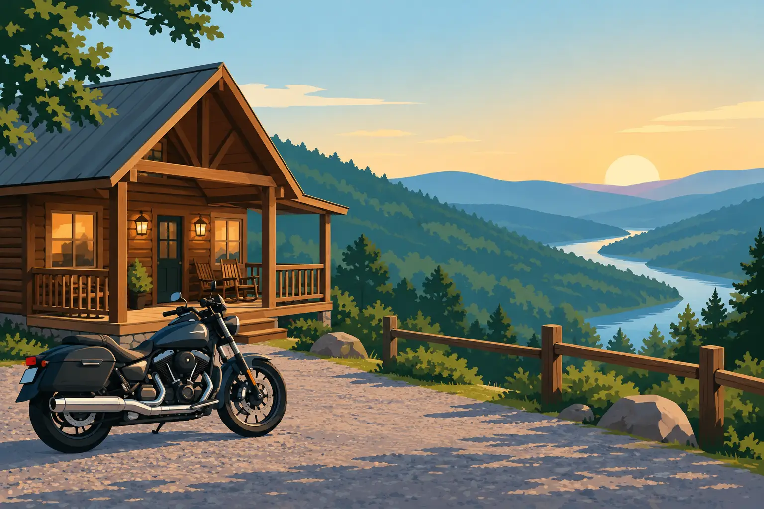 Motorcycle Friendly Cabin Rental for Ozark Rides